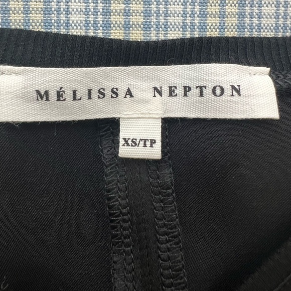 Melissa Nepton Size XS Black Satin Top - Picture 3 of 6
